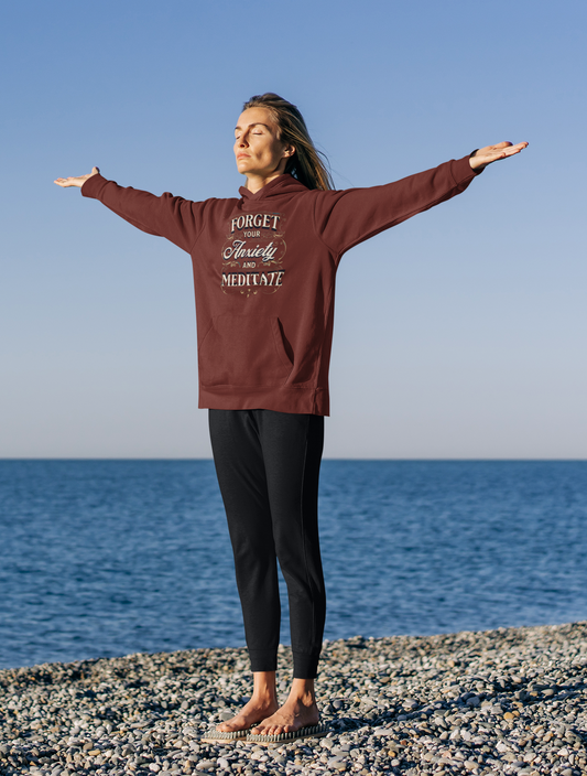 Unisex Anxiety ( meditate ) eco raglan hoodie